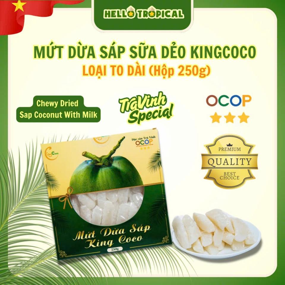 Mứt dừa sáp loại I KINGCOCO (250g)-duoc-ban-tai-Hellô Trôpical