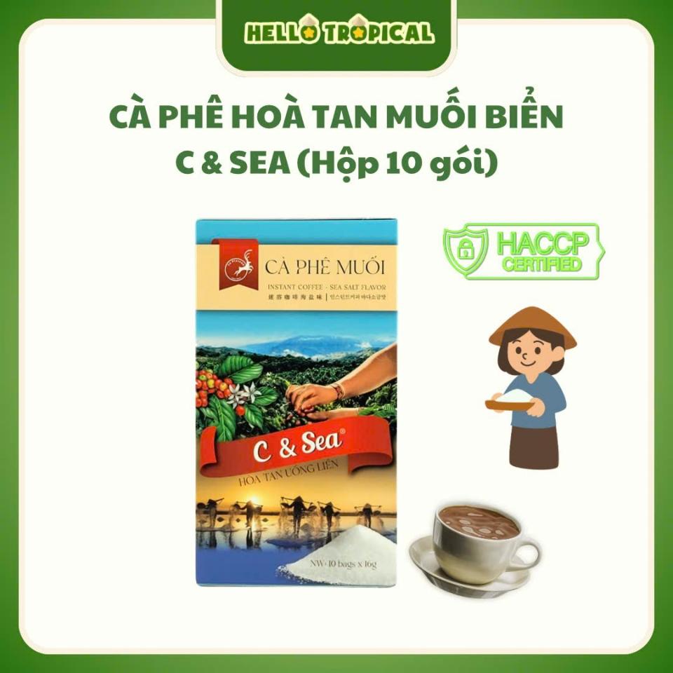 Cà phê muối C & SEA 10 gói 16g (hộp 160g)-duoc-ban-tai-Hellô Trôpical