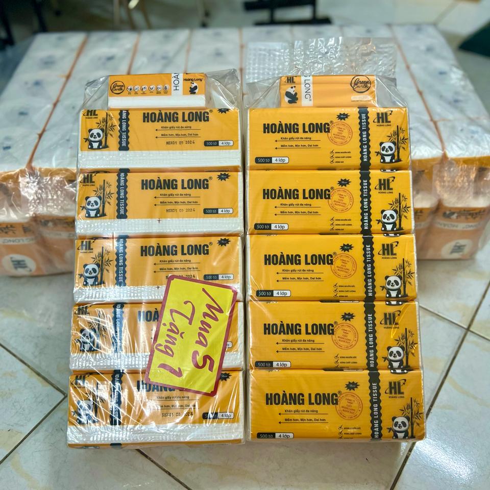 Lốc 5 Gói Khăn Giấy Gấu Trúc Hoàng Long Hàng Loại 1 Siêu Dai Mềm Mịn 500 Tờ 4 Lớp -duoc-ban-tai-2TShop.Dealgiatot