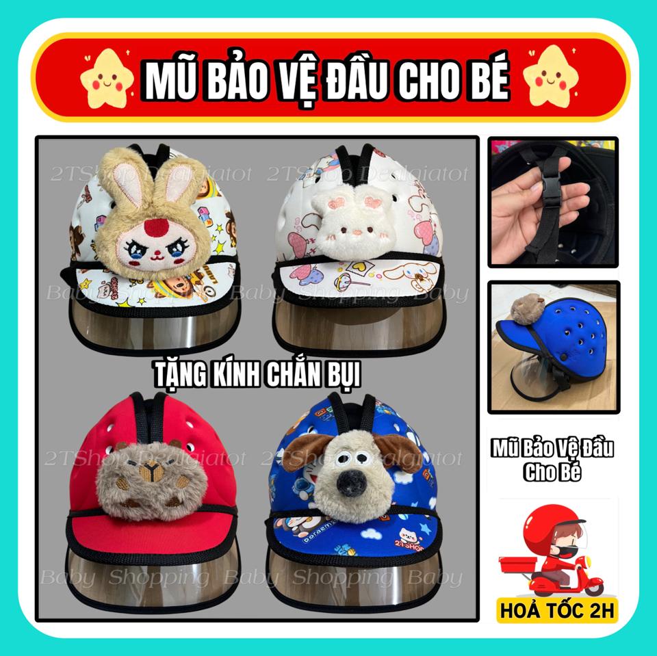 Nón Bảo Hiểm Cao Cấp Cho Bé Siêu Nhẹ Thoáng Khí- TẶNG KÈM KÍNH CHẮN BỤI -Bảo Vệ Đầu Cho Bé Tập Đi Tập Bò - HÀNG LOẠI 1-duoc-ban-tai-2TShop.Dealgiatot