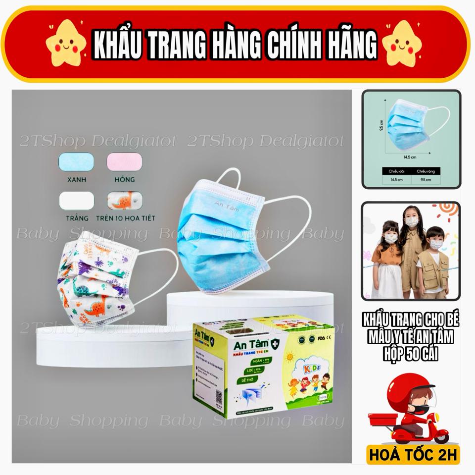 Khẩu Trang Y Tế Cho Bé 3 Lớp Chính Hãng An Tâm - Hộp 50 Cái -duoc-ban-tai-2TShop.Dealgiatot