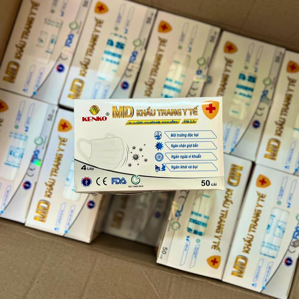 Khẩu Trang Y Tế Chính Hãng KENKO 4 Lớp - Hộp 50 Cái -duoc-ban-tai-2TShop.Dealgiatot