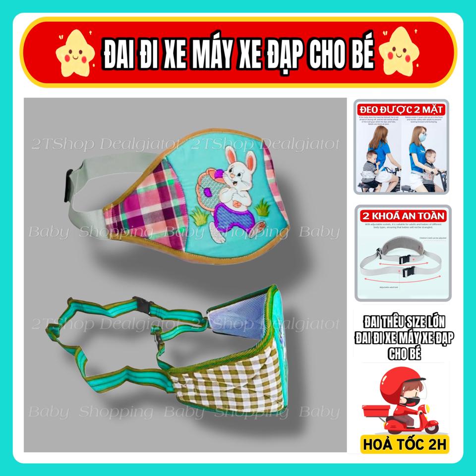 Đai Đi Xe Máy Xe Đạp Cho Bé - Đai Thêu Lớn Đeo Được 2 Mặt Trước Sau Bảo Vệ An Toàn Cho Bé Khi Đi Xe-duoc-ban-tai-2TShop.Dealgiatot