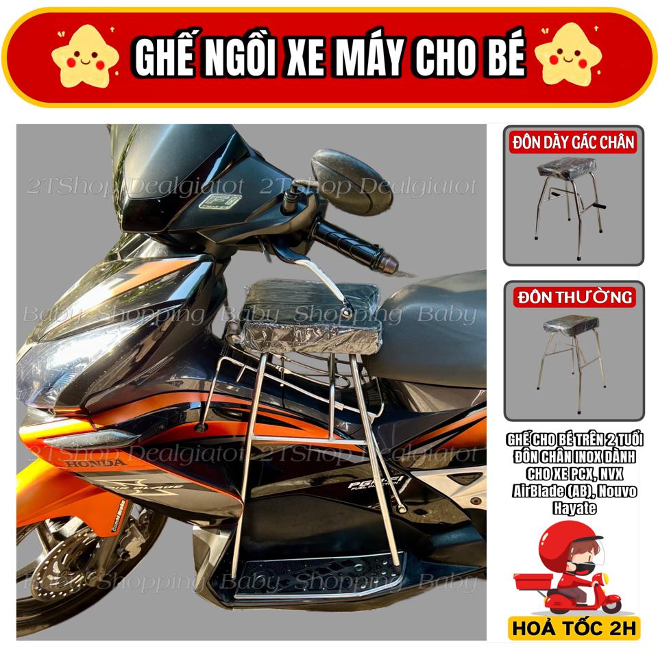 Ghế Đôn Ngồi Xe Máy Cho Bé Trên 2 Tuổi - Dành Cho Xe AB(AirBlade), PCX, NVX, Nouvo, Hayate-duoc-ban-tai-2TShop.Dealgiatot