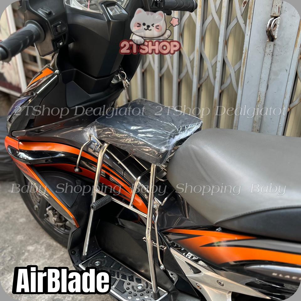 Ghế Đôn Ngồi Xe Máy Cho Bé Trên 2 Tuổi - Dành Cho Xe AB(AirBlade),PCX,Nouvo,Hayate - LOẠI INOX DÀY Sao chép-duoc-ban-tai-2TShop.Dealgiatot