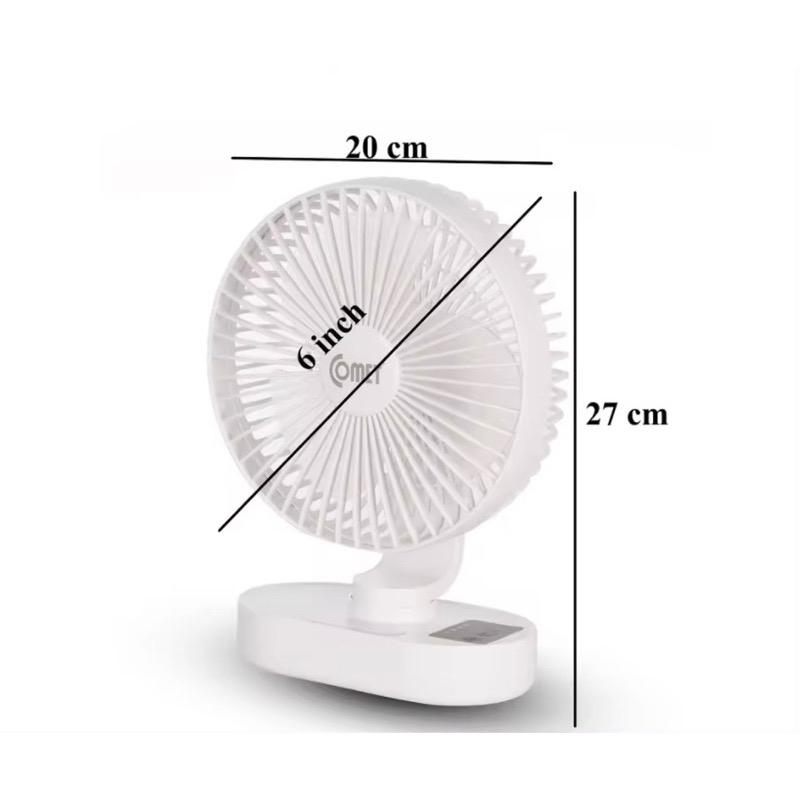 Quạt Sạc Tích Điện Có Đèn Led Comet CRF1406 Pin Lithium, 1500mAh Hàng Chính Hãng-duoc-ban-tai-2TShop.Dealgiatot
