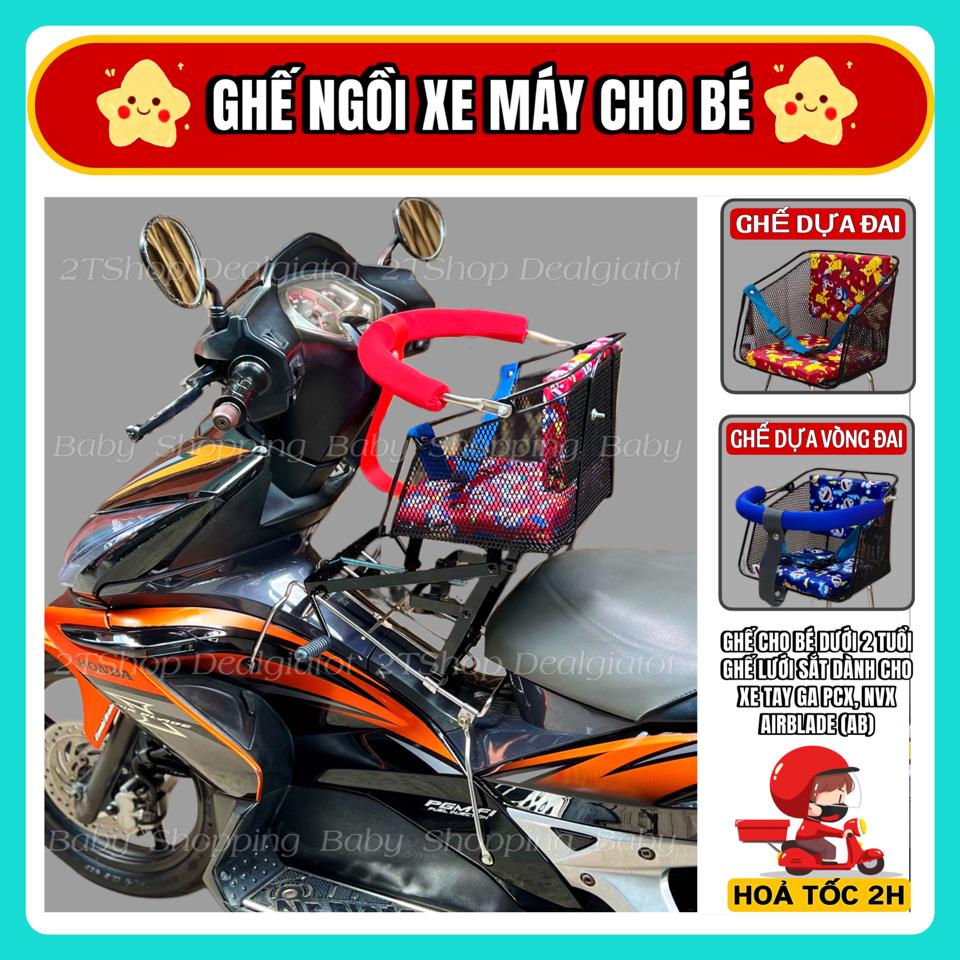 Ghế Ngồi Xe Máy Cho Bé Dưới 2 Tuổi - Ghế Lưới Sắt Dành Cho Xe AB(AirBlade), PCX-duoc-ban-tai-2TShop.Dealgiatot