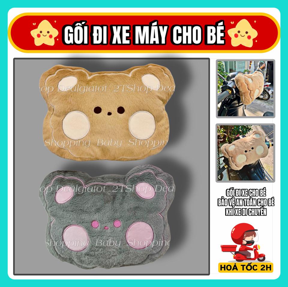 Gối đi xe máy cho bé chống va đập, bảo vệ đầu cho bé, mẫu gấu bông dễ thương - Hàng loại 1 -duoc-ban-tai-2TShop.Dealgiatot