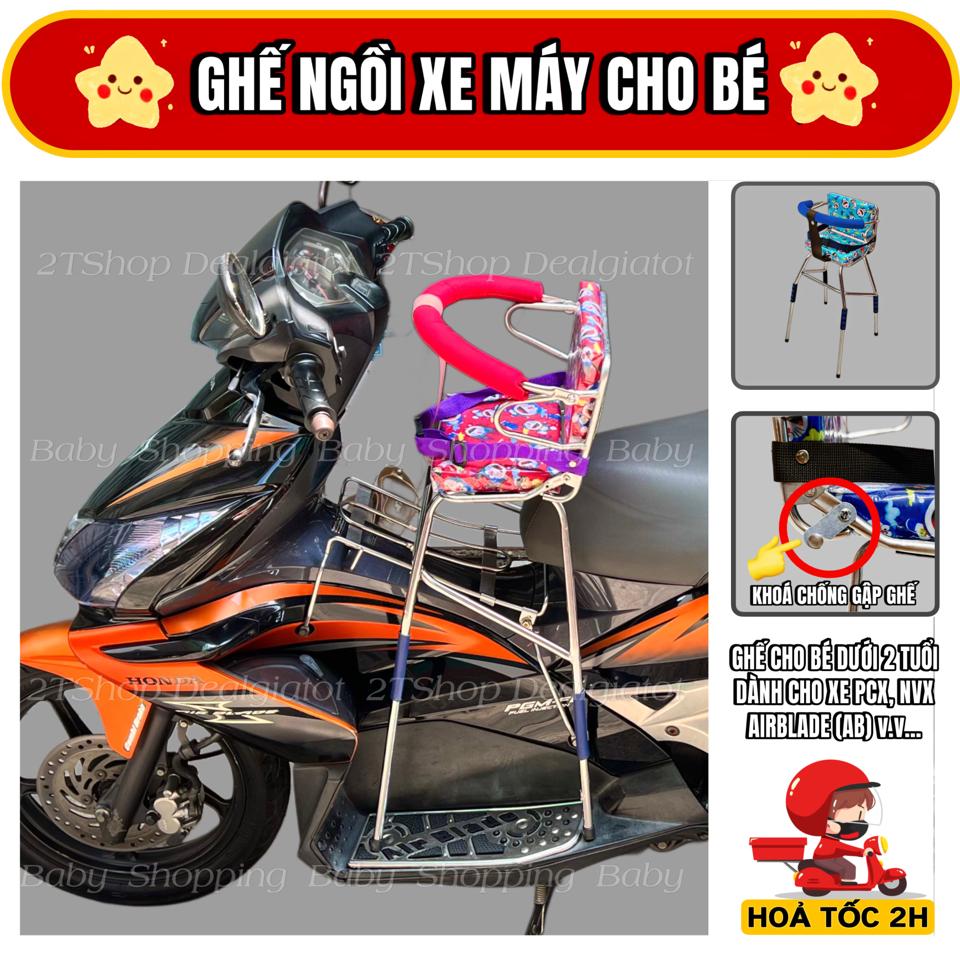Ghế Ngồi Xe Máy Cho Bé Dưới 2 Tuổi Có Tựa Lưng - Dành Cho Xe AirBlade(AB), PCX, NVX-duoc-ban-tai-2TShop.Dealgiatot