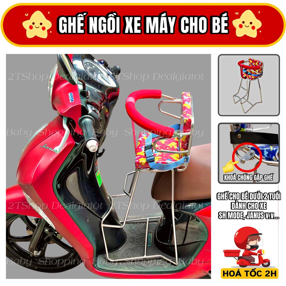 Ghế Ngồi Xe Máy Cho Bé Dưới 2 Tuổi Có Tựa Lưng - Dành Cho Xe SH Mode, Janus-duoc-ban-tai-2TShop.Dealgiatot