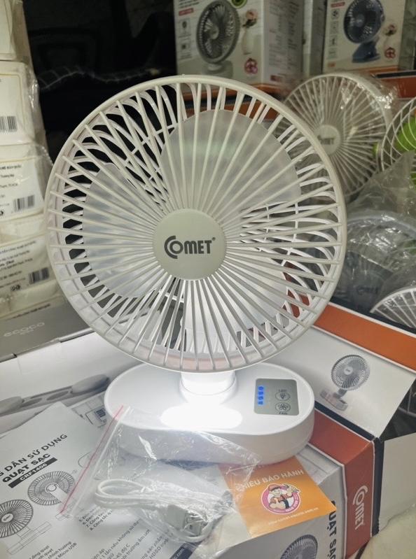 Quạt Sạc Tích Điện Có Đèn Led Comet CRF1406 Pin Lithium, 1500mAh Hàng Chính Hãng-duoc-ban-tai-2TShop.Dealgiatot