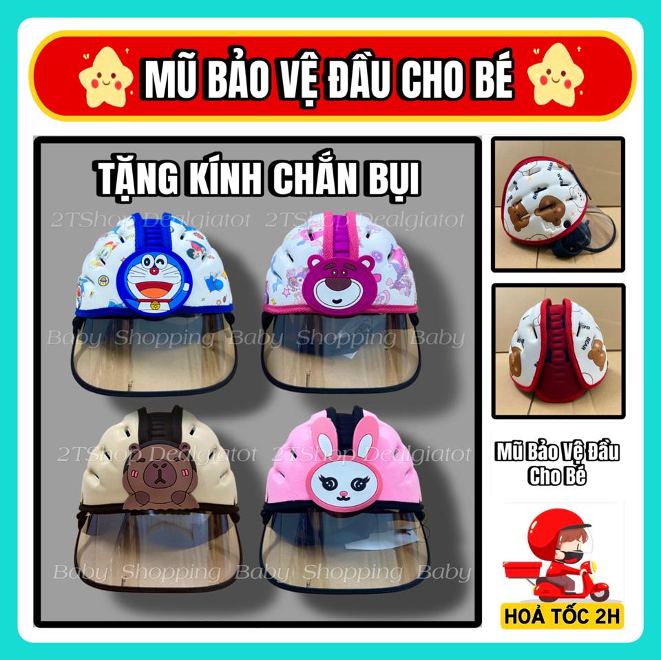 Nón Bảo Hiểm Cao Cấp Cho Bé Siêu Nhẹ Thoáng Khí- TẶNG KÈM KÍNH CHẮN BỤI - Bảo Vệ Đầu Cho Bé Tập Đi Tập Bò - HÀNG LOẠI 1-duoc-ban-tai-2TShop.Dealgiatot