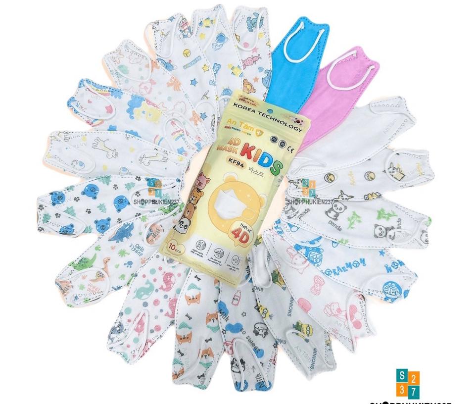 Khẩu Trang KF94 An Tâm Cho Bé In Hoạ Tiết Dễ Thương - Khẩu Trang 4D -duoc-ban-tai-2TShop.Dealgiatot