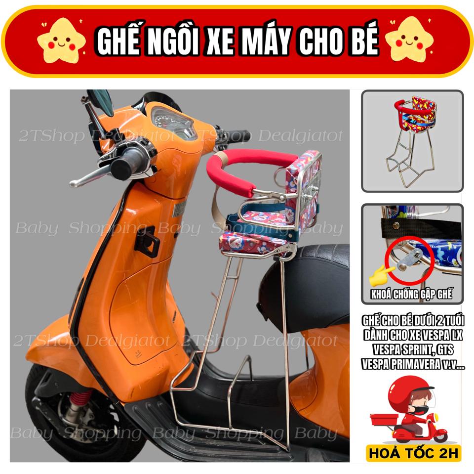 Ghế Ngồi Xe Máy Cho Bé Dưới 2 Tuổi Có Tựa Lưng - Dành Cho Xe Vespa LX, Vespa Sprint, Primavera, GTS-duoc-ban-tai-2TShop.Dealgiatot