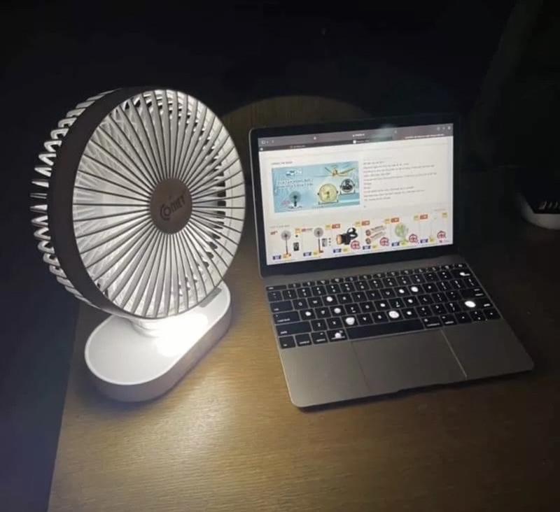 Quạt Sạc Tích Điện Có Đèn Led Comet CRF1406 Pin Lithium, 1500mAh Hàng Chính Hãng-duoc-ban-tai-2TShop.Dealgiatot