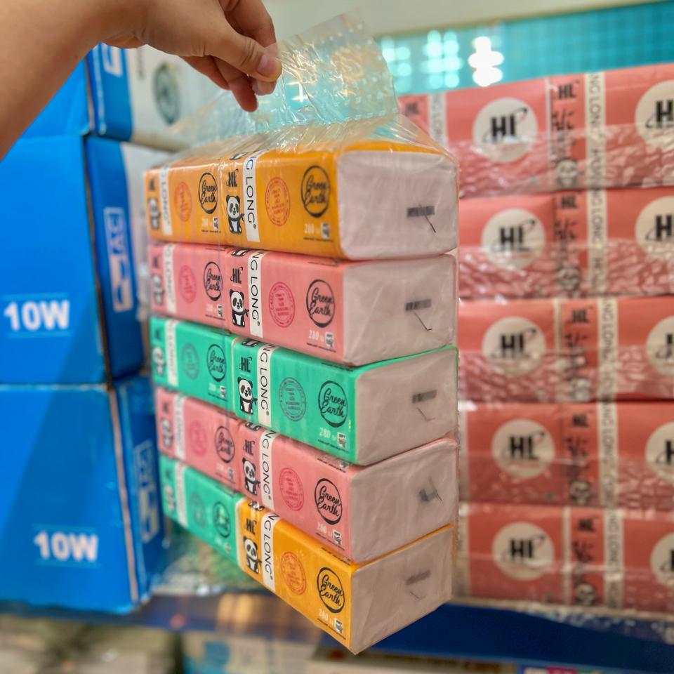 Lốc 10 Gói Khăn Giấy Rút Hoàng Long Bỏ Túi - 3 Lớp Min Đẹp-duoc-ban-tai-2TShop.Dealgiatot