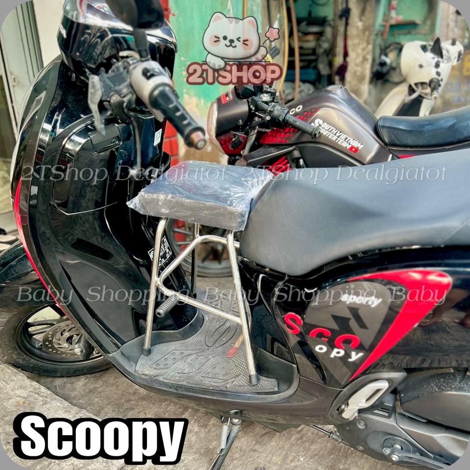 Ghế Đôn Ngồi Xe Máy Cho Bé Trên 2 Tuổi - Dành Cho Xe Lead,SCR,Spacy,Mio,Acruzo,Scoopy, Latte,Elite  - LOẠI INOX DÀY Sao chép-duoc-ban-tai-2TShop.Dealgiatot