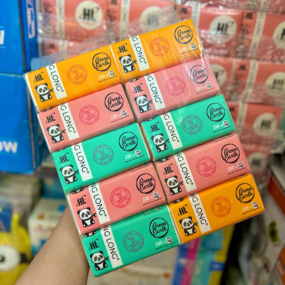 Lốc 10 Gói Khăn Giấy Rút Hoàng Long Bỏ Túi - 3 Lớp Min Đẹp-duoc-ban-tai-2TShop.Dealgiatot