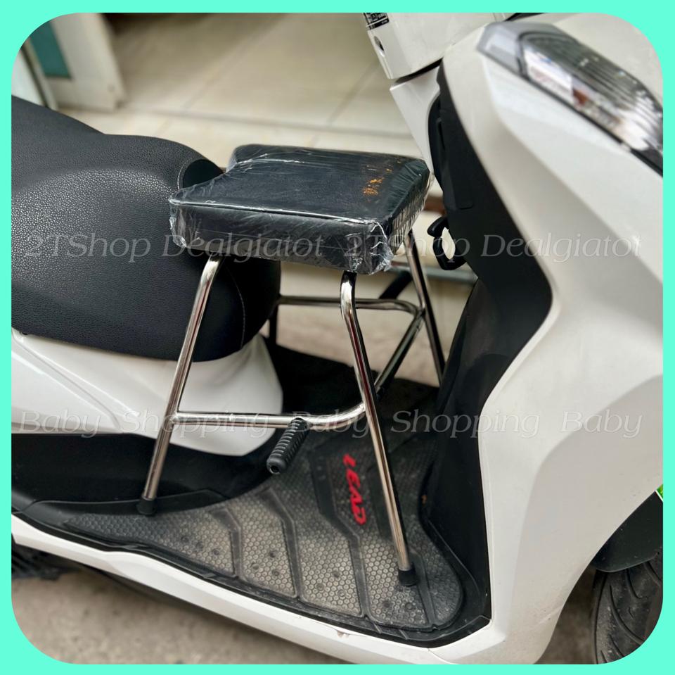 Ghế Đôn Ngồi Xe Máy Cho Bé Trên 2 Tuổi - Loại Inox Dày Có Gác Chân Dành Cho Nhiều Dòng Xe Tay Ga, Xe Máy Điện-duoc-ban-tai-2TShop.Dealgiatot