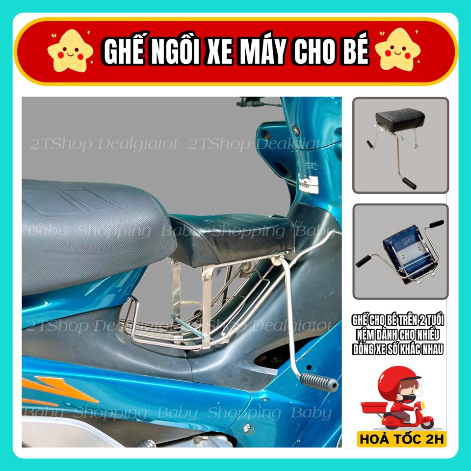 Ghế Nệm Ngồi Xe Máy Cho Bé Trên 2 Tuổi Có Gác Chân Inox - Dành Cho Xe Số Wave, Sirius, Jupiter, Dream, Future, Cub,Blade-duoc-ban-tai-2TShop.Dealgiatot
