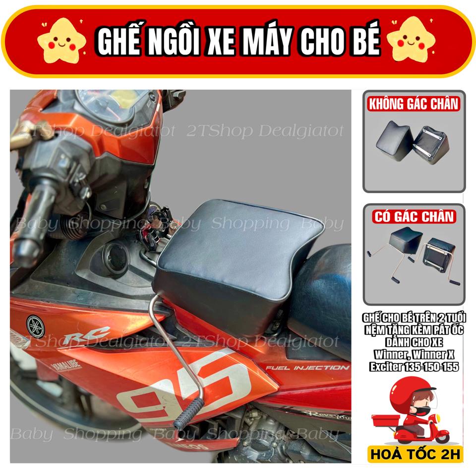 Ghế Nệm Ngồi Xe Máy Cho Bé Trên 2 Tuổi - Dành Cho Xe Winner, Winner X, Exciter(135-150), Exciter 155-duoc-ban-tai-2TShop.Dealgiatot