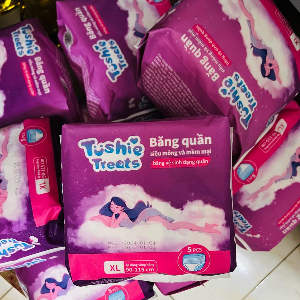 Băng Vệ Sinh Dạng Quần Tushie Treats Tiện Lợi Mềm Mại Thấm Hút An Toàn Thoải Mái - Gói 5 Miếng -duoc-ban-tai-2TShop.Dealgiatot