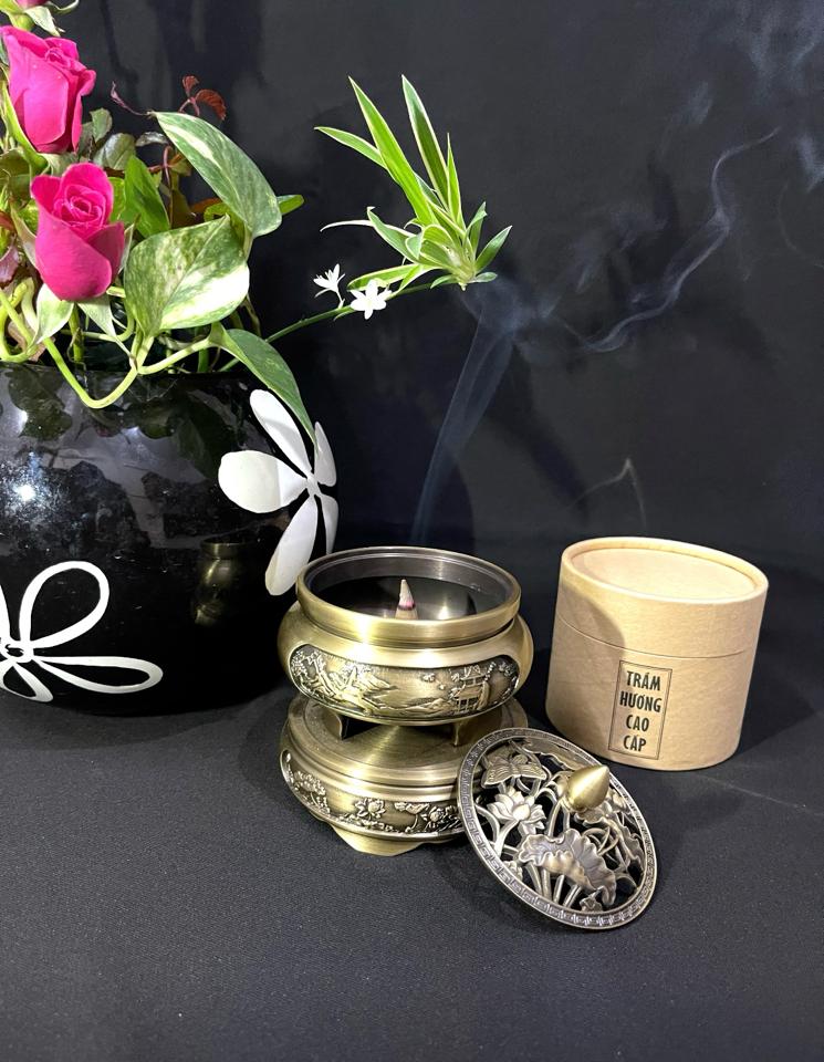 Lư đồng cao cấp khắc thân kèm nỉ chống cháy-duoc-ban-tai-TRẦM HƯƠNG DADA