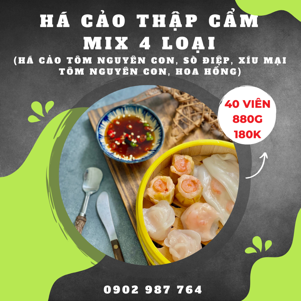 Thập Cẩm 4 Loại 40 cái/840gr-duoc-ban-tai-Há Cảo Xuất Khẩu