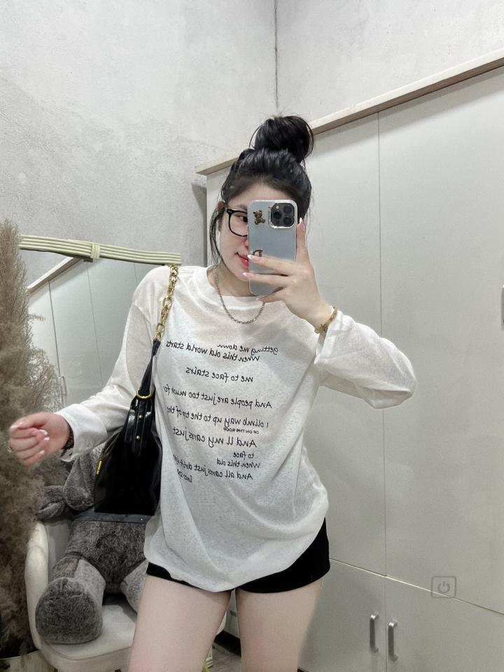 Áo giấy tay dài chữ M77-duoc-ban-tai-Minh Thư Store