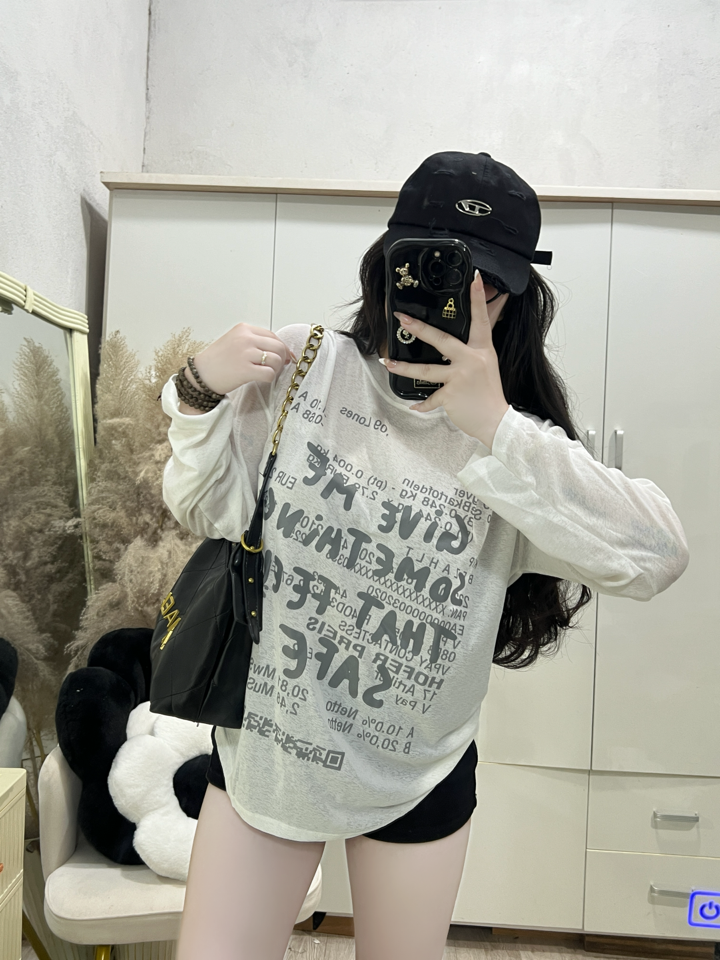 Áo thun tay dài in chữ m177-duoc-ban-tai-Minh Thư Store