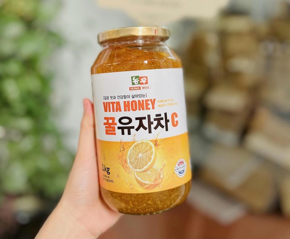 Mật ong chanh đào Hàn Quốc-duoc-ban-tai-Nhà mít