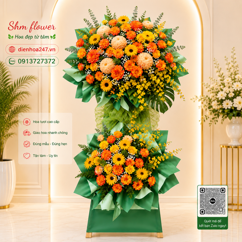 Lẵng hoa chúc mừng 20-duoc-ban-tai-Dịch vụ tặng hoa theo yêu cầu