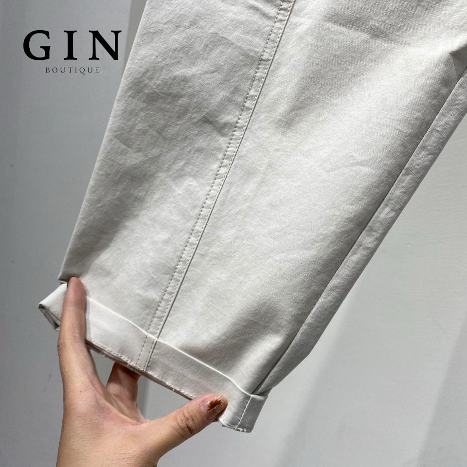 Quần baggy kaki dây U DNST 6622 - Ghi sáng-duoc-ban-tai-𝗚𝗜𝗡 𝗕𝗢𝗨𝗧𝗜𝗤𝗨𝗘