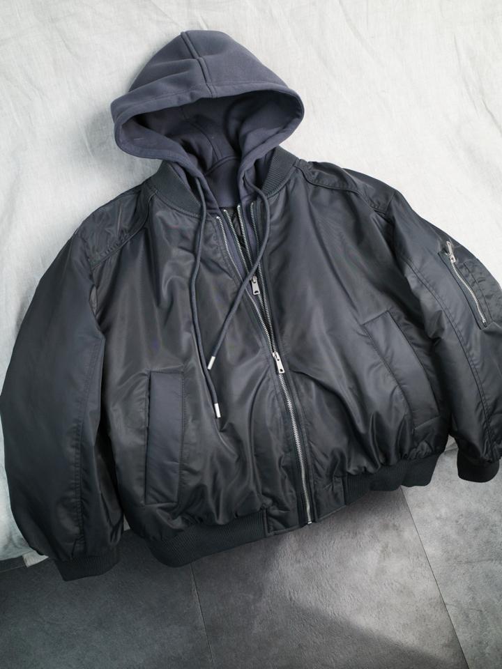 Áo bomber mix hoodie DNST 6602 - Xám-duoc-ban-tai-𝗚𝗜𝗡 𝗕𝗢𝗨𝗧𝗜𝗤𝗨𝗘