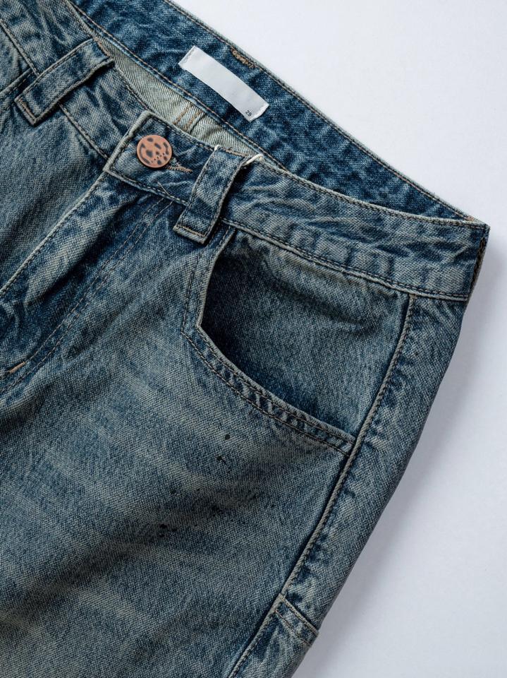 Quần jean xanh baggy vẩy sơn DNST 63226-duoc-ban-tai-𝗚𝗜𝗡 𝗕𝗢𝗨𝗧𝗜𝗤𝗨𝗘