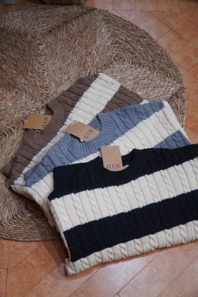 Sweater len kẻ ngang xoắn GIN5516-duoc-ban-tai-𝗚𝗜𝗡 𝗕𝗢𝗨𝗧𝗜𝗤𝗨𝗘