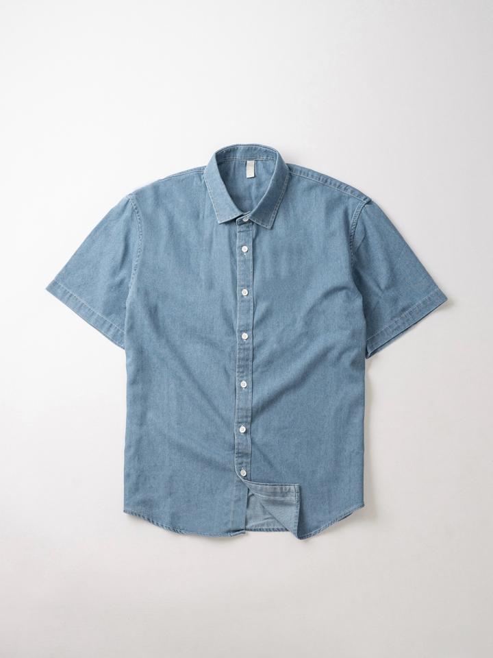 Áo sơ mi cộc denim trơn DNST S237-duoc-ban-tai-𝗚𝗜𝗡 𝗕𝗢𝗨𝗧𝗜𝗤𝗨𝗘