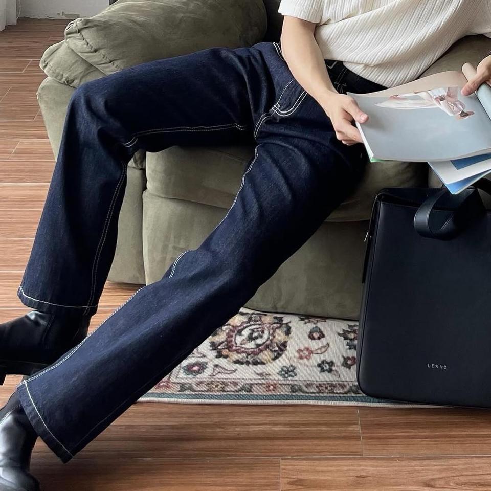 Quần jean denim viền trắng GIN 1250-duoc-ban-tai-𝗚𝗜𝗡 𝗕𝗢𝗨𝗧𝗜𝗤𝗨𝗘