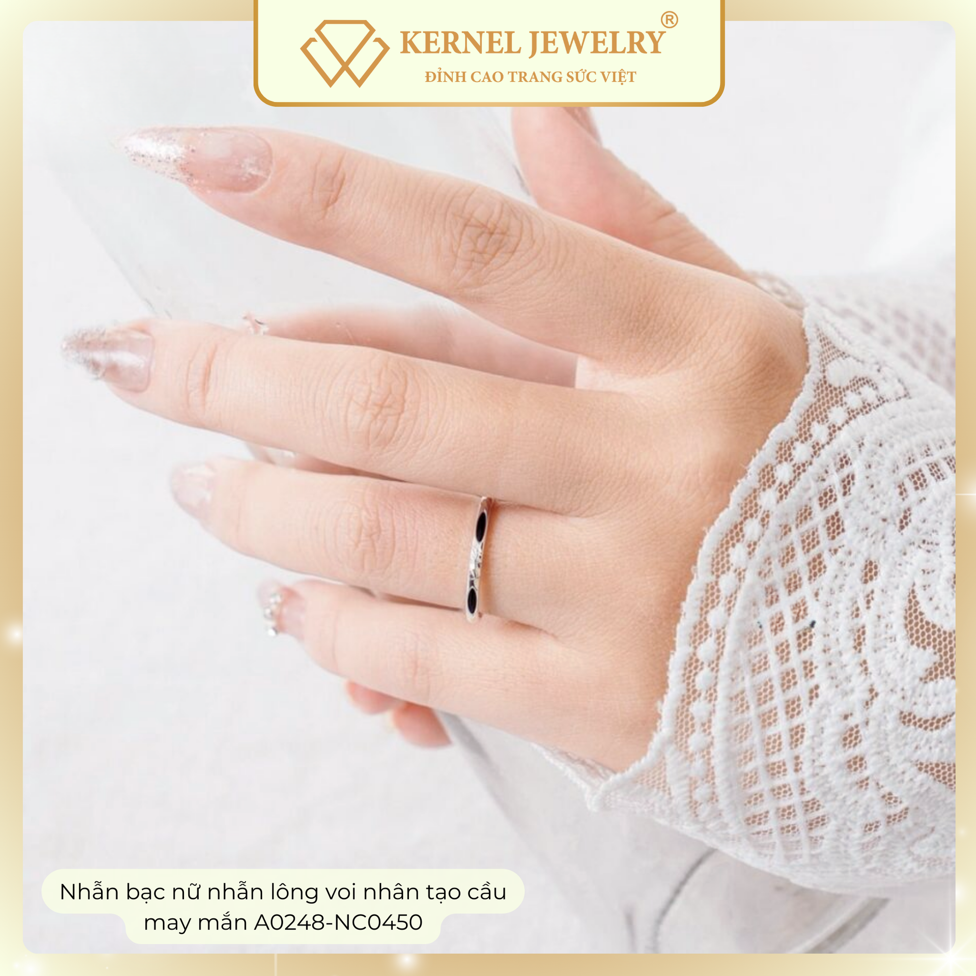 Nhẫn bạc nữ nhẫn lông voi nhân tạo cầu may mắn A0248-NC0450-duoc-ban-tai-KERNEL JEWELRY ®️