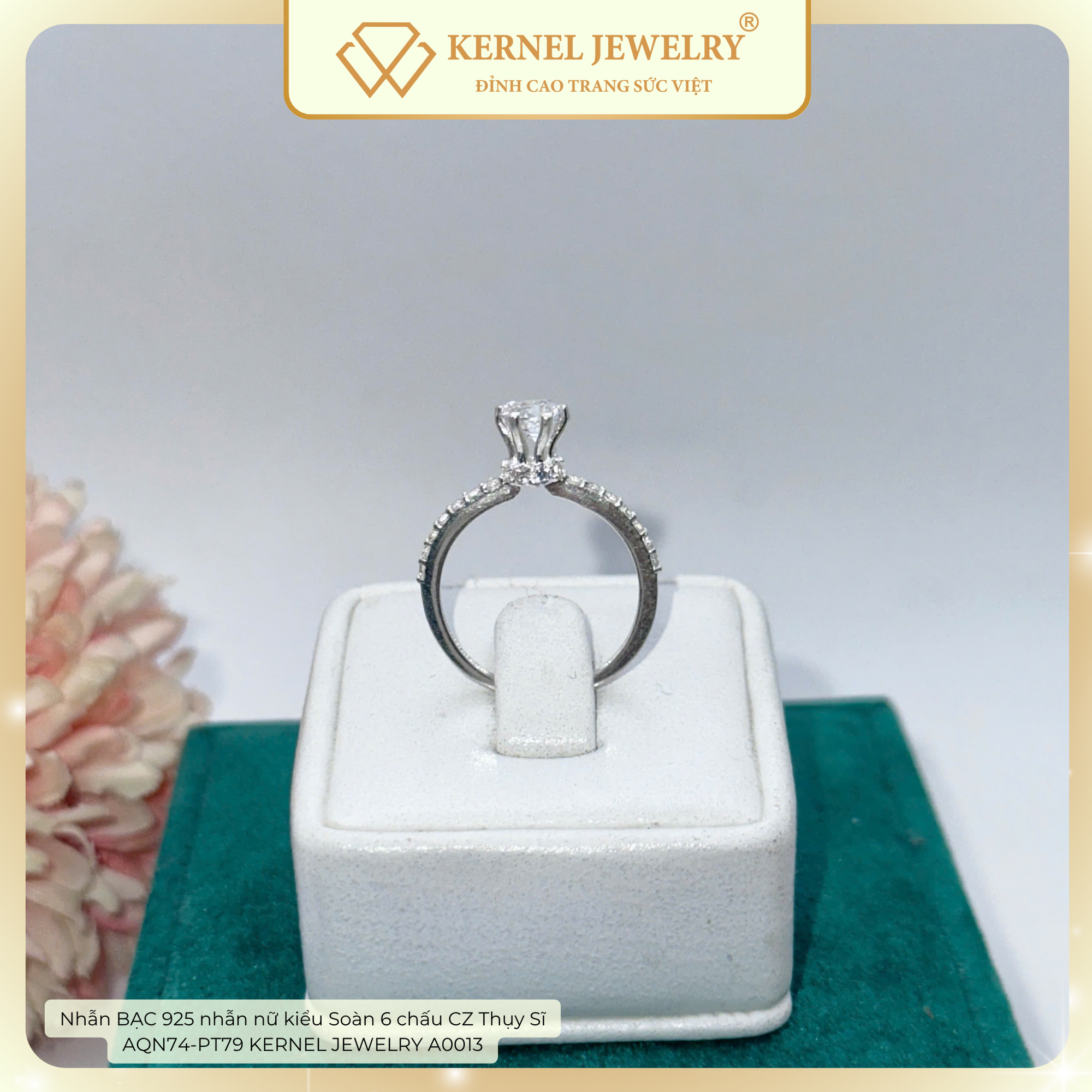 Nhẫn BẠC 925 nhẫn nữ kiểu Soàn 6 chấu CZ Thụy Sĩ  AQN74-PT79 KERNEL JEWELRY A0013-duoc-ban-tai-KERNEL JEWELRY ®️