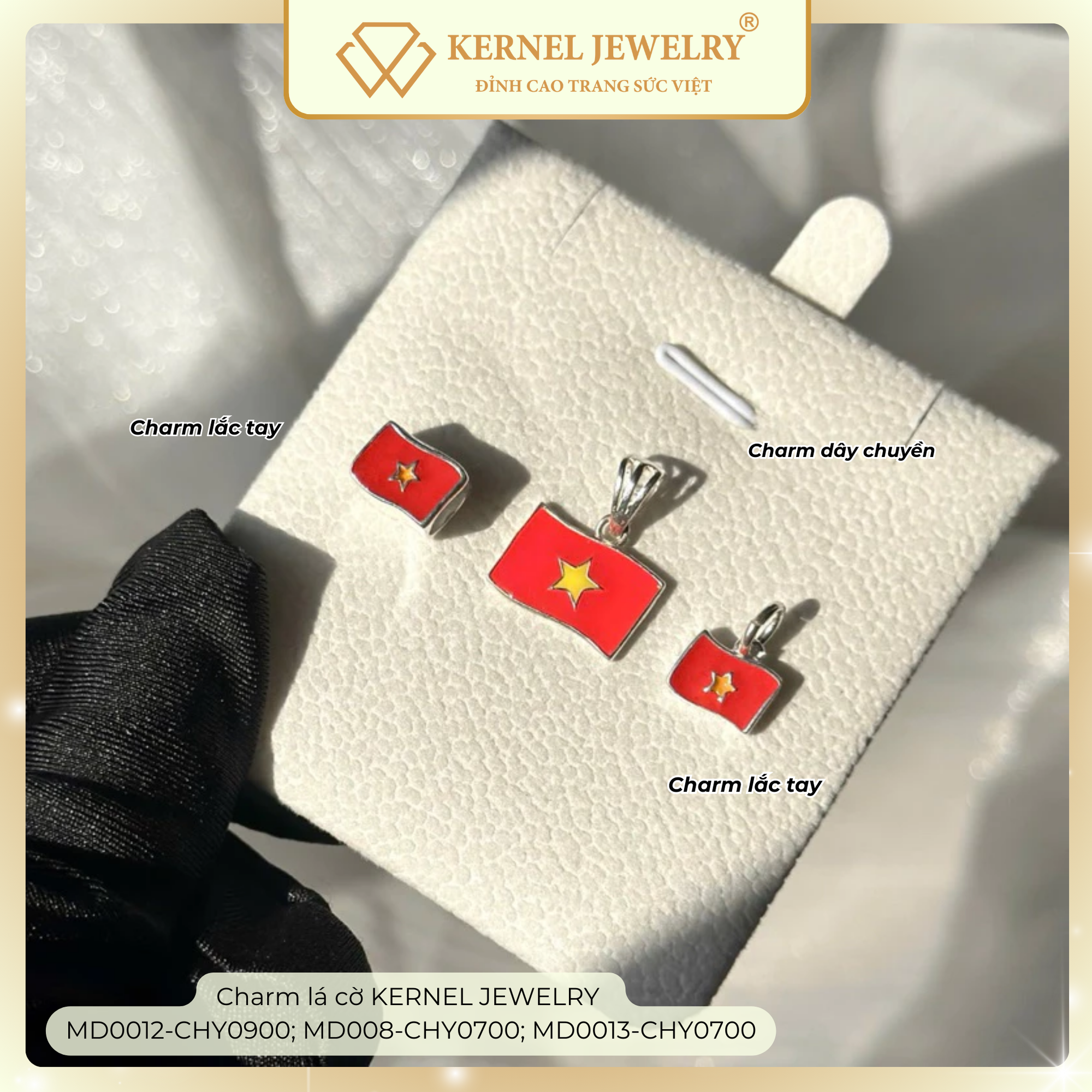 Charm lá cờ KERNEL JEWELRY  MD0012-CHY0900; MD008-CHY0700; MD0013-CHY0700-duoc-ban-tai-KERNEL JEWELRY ®️