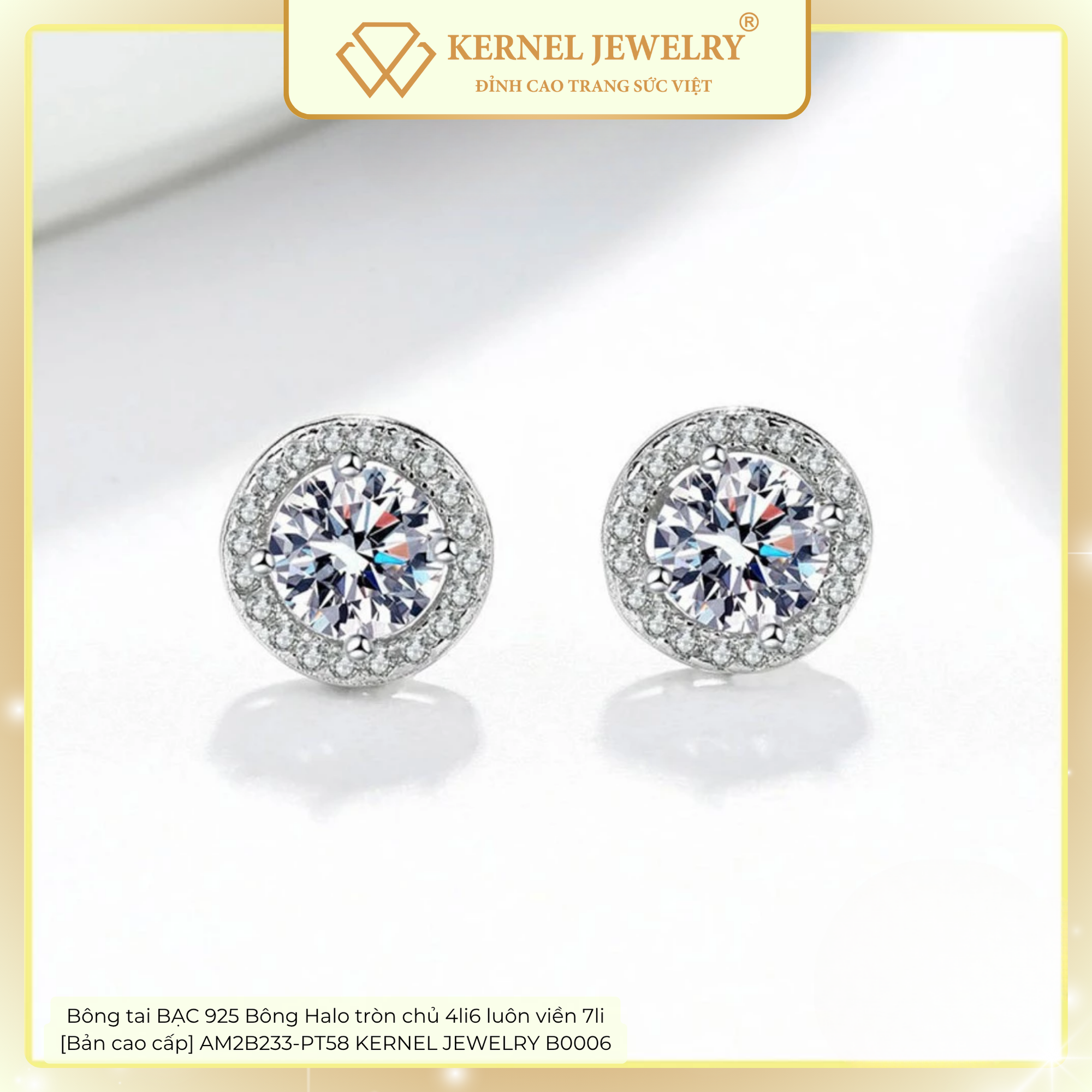 Bông tai BẠC 925 Bông Halo tròn chủ 4li6 luôn viền 7li [Bản cao cấp] AM2B233-PT58 KERNEL JEWELRY B0006-duoc-ban-tai-KERNEL JEWELRY ®️