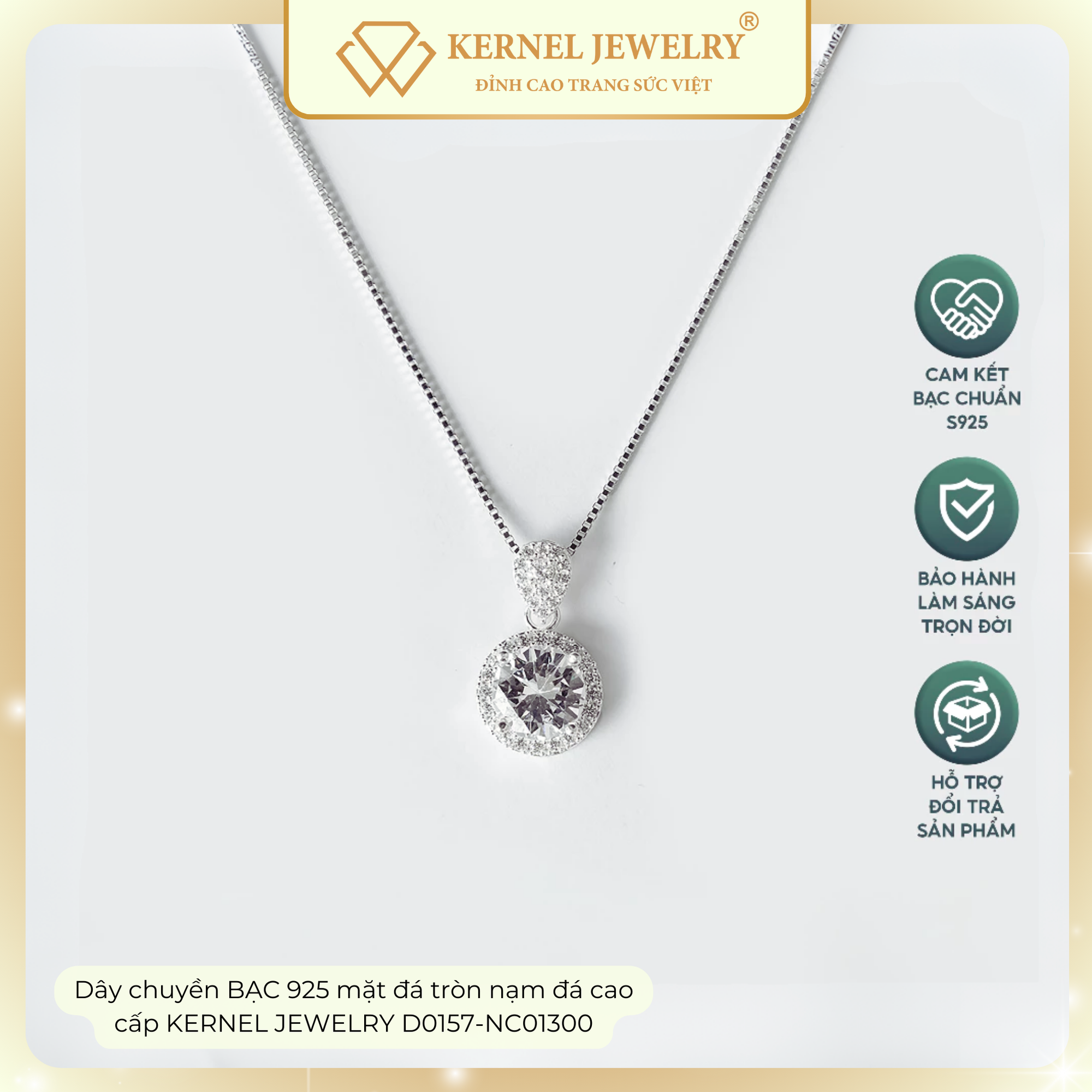 Dây chuyền BẠC 925 mặt đá tròn nạm đá cao cấp KERNEL JEWELRY D0157-NC01300-duoc-ban-tai-KERNEL JEWELRY ®️