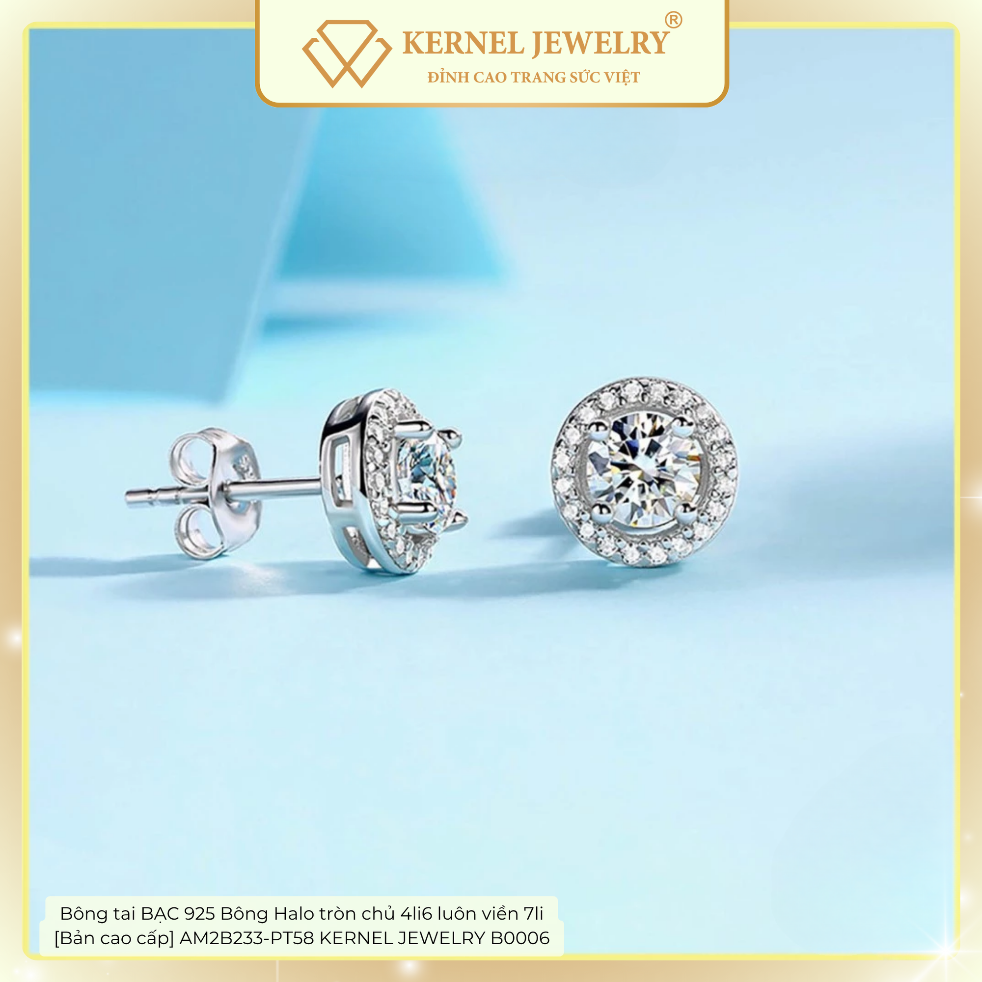 Bông tai BẠC 925 Bông Halo tròn chủ 4li6 luôn viền 7li [Bản cao cấp] AM2B233-PT58 KERNEL JEWELRY B0006-duoc-ban-tai-KERNEL JEWELRY ®️