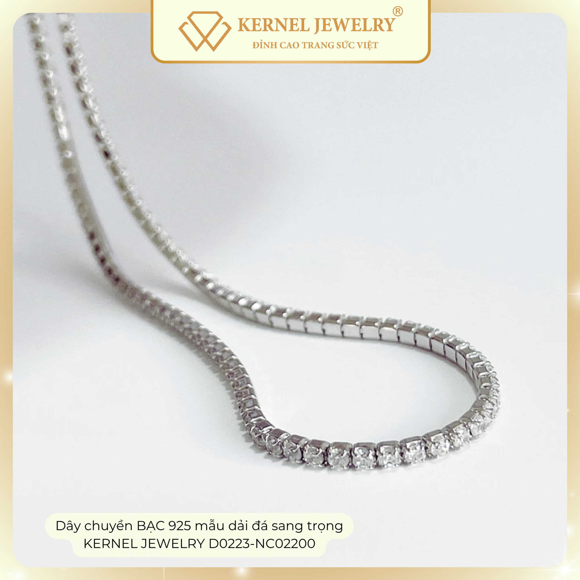 Dây chuyền BẠC 925 mẫu dải đá sang trọng KERNEL JEWELRY D0223-NC02200 42CM+5CM-duoc-ban-tai-KERNEL JEWELRY ®️