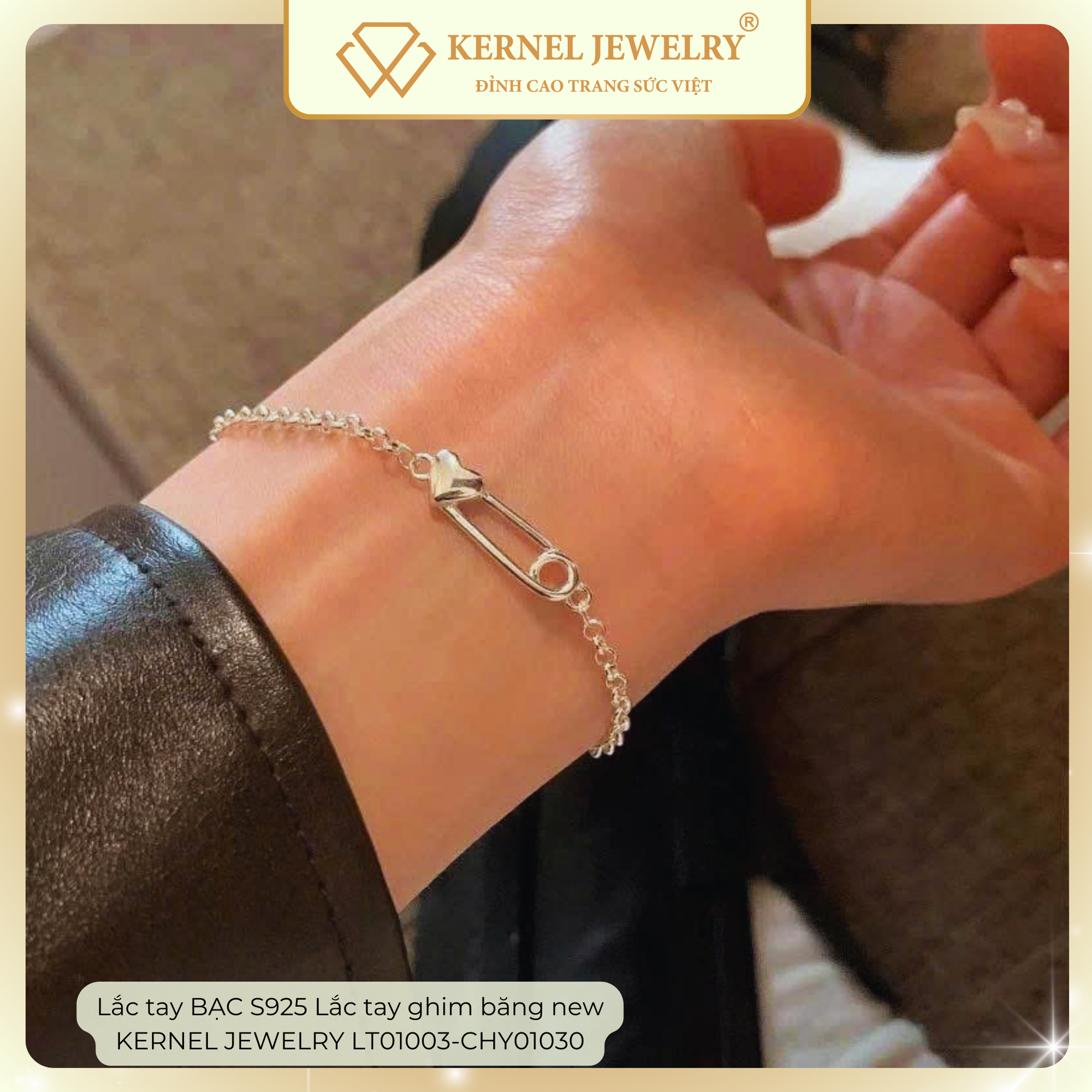 Lắc tay BẠC S925 Lắc tay ghim băng new  KERNEL JEWELRY LT01003-CHY01030-duoc-ban-tai-KERNEL JEWELRY ®️