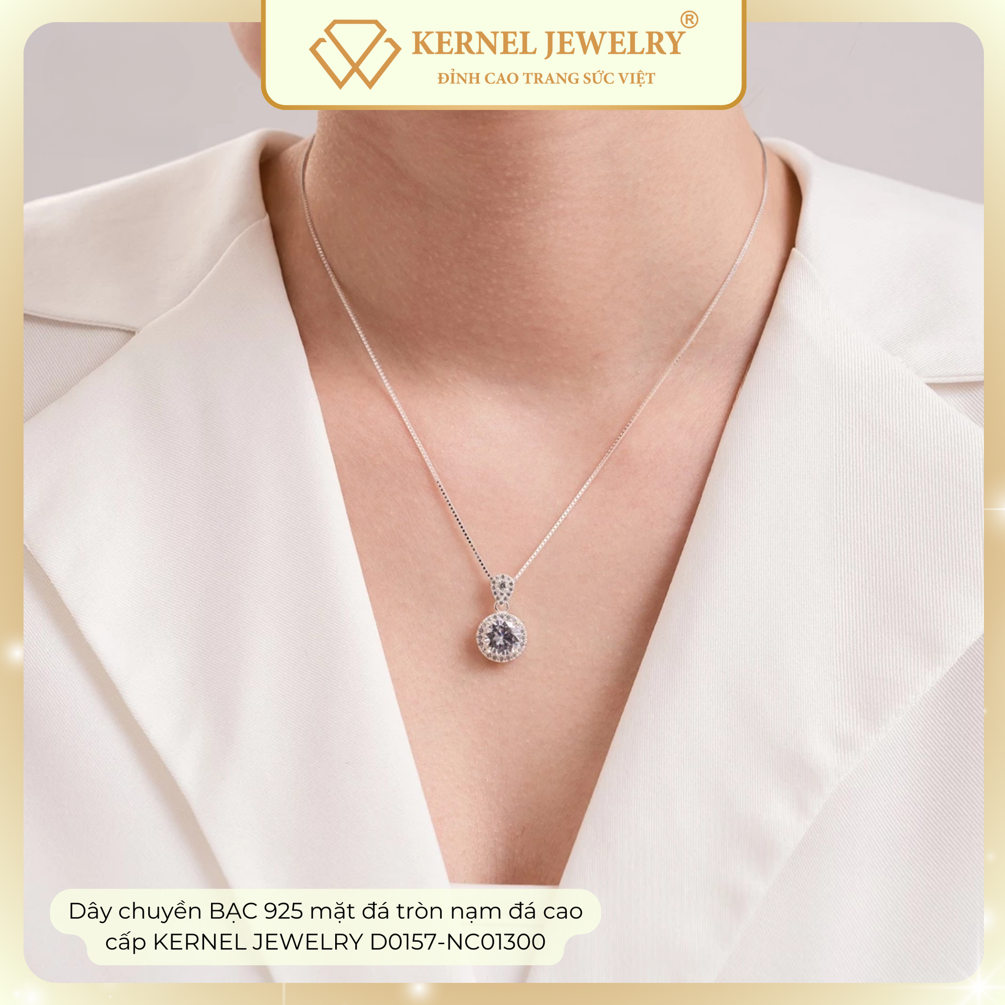 Dây chuyền BẠC 925 mặt đá tròn nạm đá cao cấp KERNEL JEWELRY D0157-NC01300-duoc-ban-tai-KERNEL JEWELRY ®️