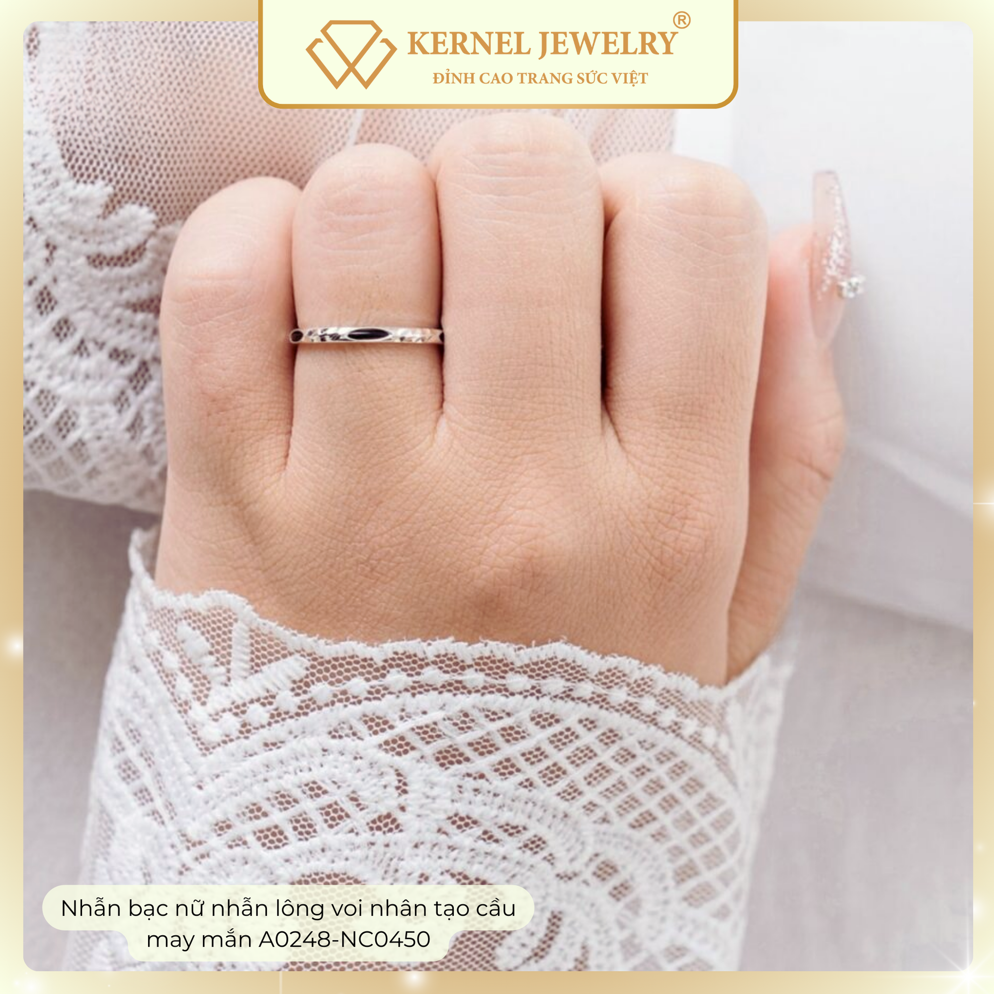 Nhẫn bạc nữ nhẫn lông voi nhân tạo cầu may mắn A0248-NC0450-duoc-ban-tai-KERNEL JEWELRY ®️