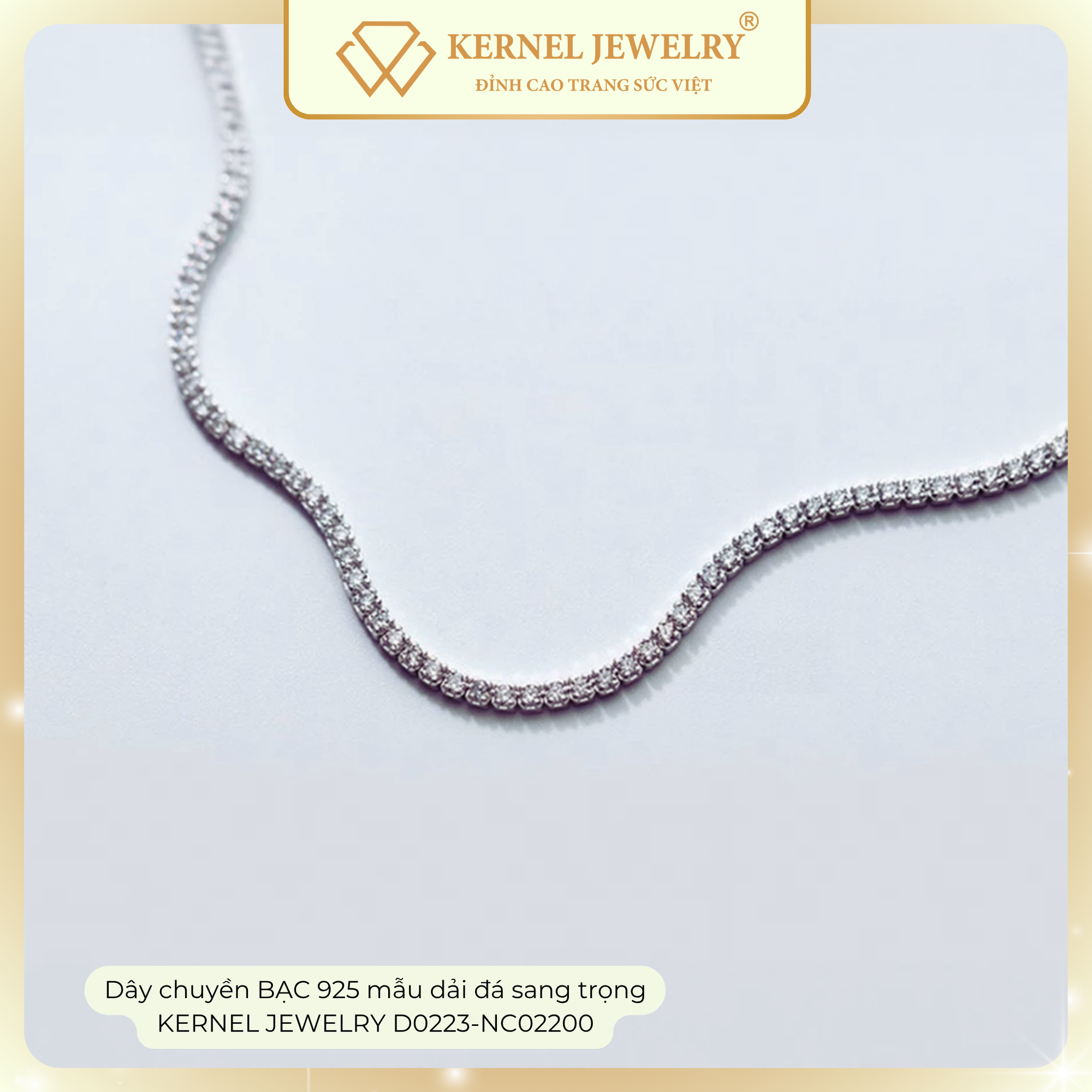 Dây chuyền BẠC 925 mẫu dải đá sang trọng KERNEL JEWELRY D0223-NC02200 42CM+5CM-duoc-ban-tai-KERNEL JEWELRY ®️