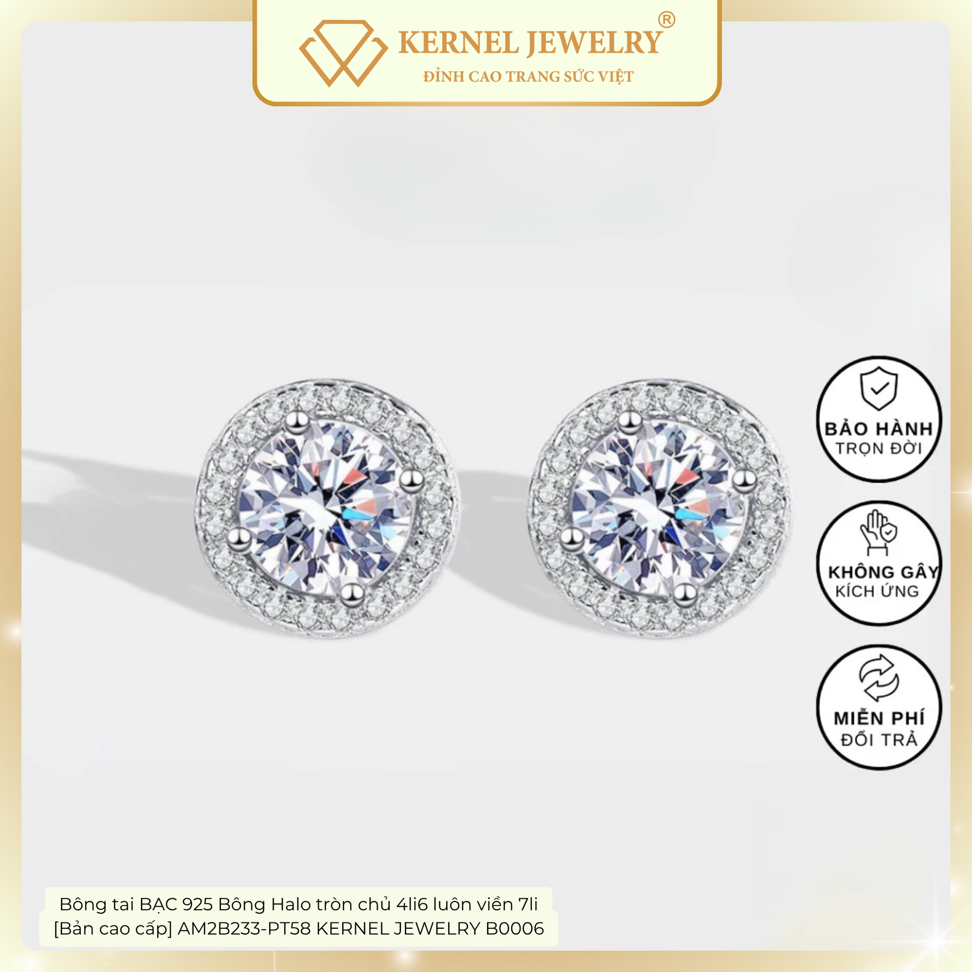 Bông tai BẠC 925 Bông Halo tròn chủ 4li6 luôn viền 7li [Bản cao cấp] AM2B233-PT58 KERNEL JEWELRY B0006-duoc-ban-tai-KERNEL JEWELRY ®️